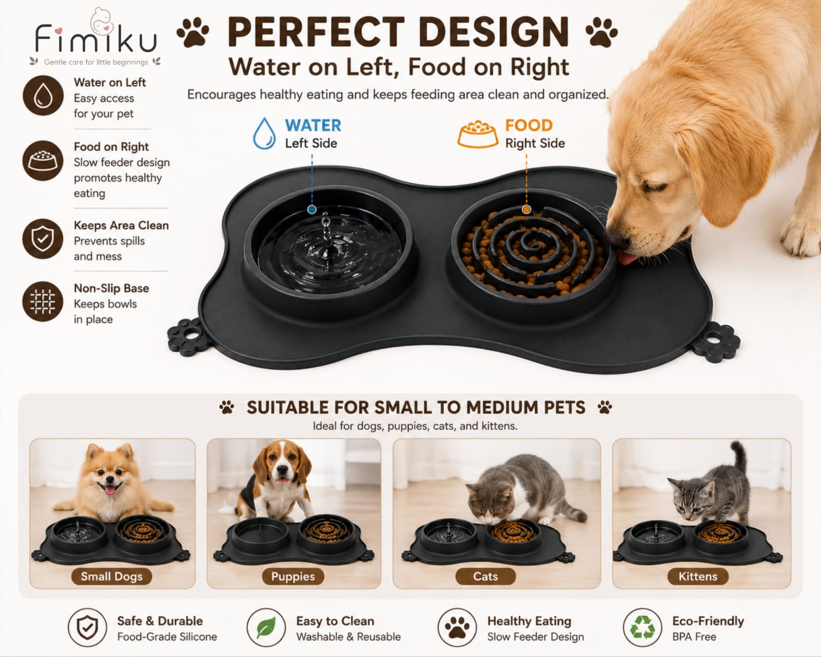 3 in 1 Pet slow feeder bowl